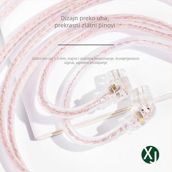 Kabel za nadogradnju slušalica s dvostrukim paralelnim dizajnom, bakar bez oksidacije, bakrena žica s postojim srebra, ugrađen mikrofon, kompatibilan s KZ QKZ TRN CVJ