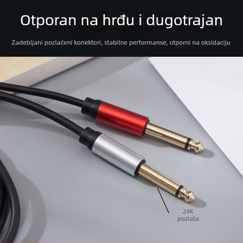 Adapter kabel za tipkovnicu 6,35 mm: s 3,5 mm na dva 6,5 mm gitarna jacka, audio kabel