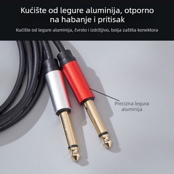 Adapter kabel za tipkovnicu 6,35 mm: s 3,5 mm na dva 6,5 mm gitarna jacka, audio kabel