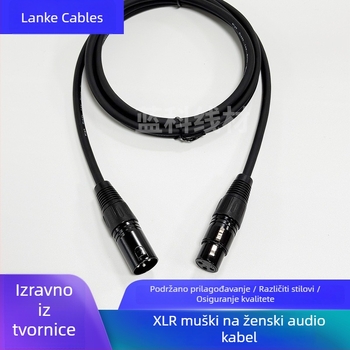XLR trovodni kabel, muški-ženski, audio kabel za mikrofon, balansirani