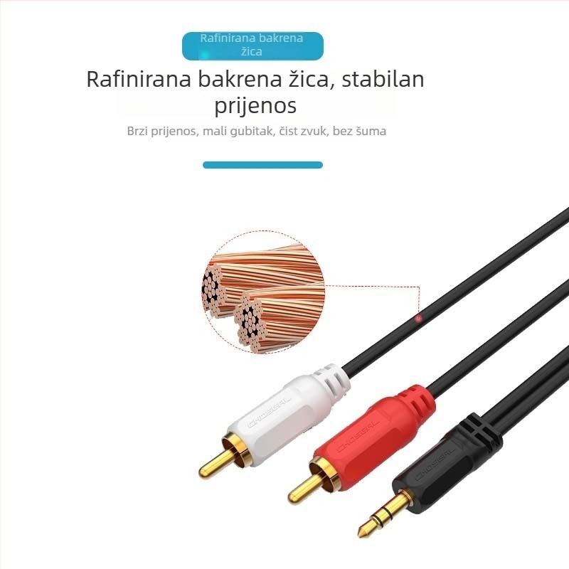 Choseal/Akihabara Q304 3.5 mm na dual RCA audio kabel za mobitel i zvučnike