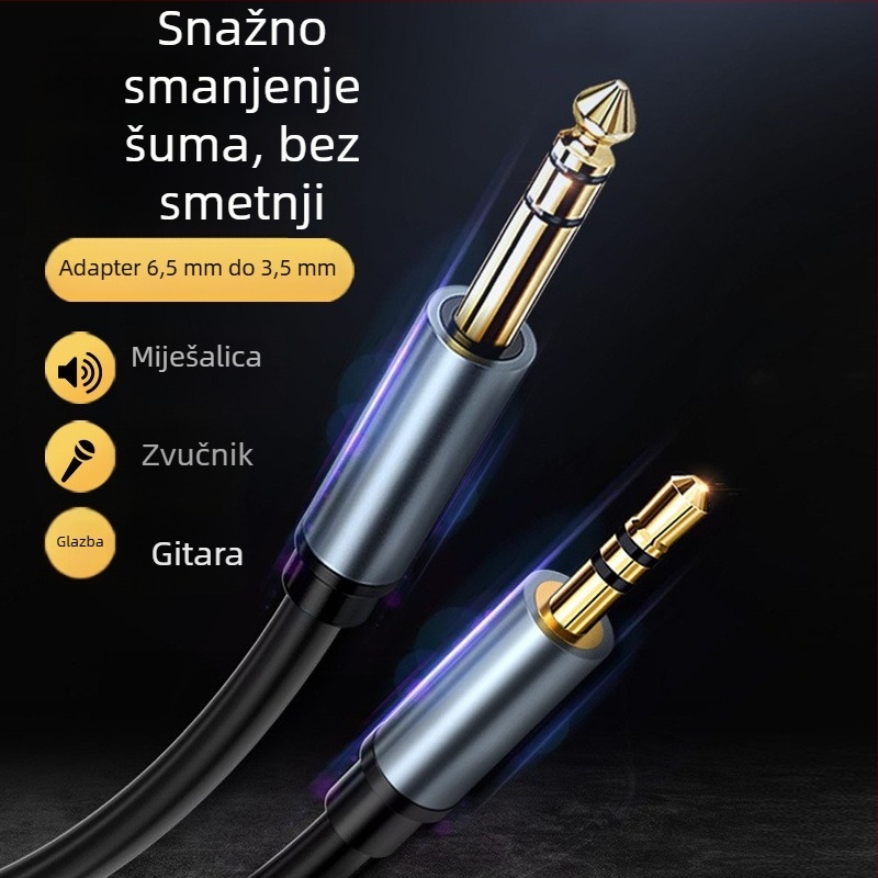 Rxix Luoxi 3,5–6,5 mm audio kabel, muški–muški konektor, za povezivanje telefona ili računala sa zvučnicima, mikserom, električnom gitarom i elektroničkom klaviaturom