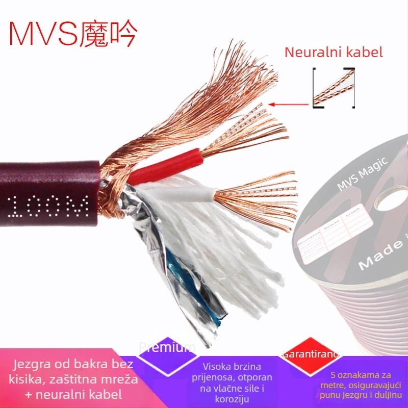 MVS Magic 2-žični audio kabel od bakra bez kisika za kućni kino – kabel visoke vjernosti zvuka