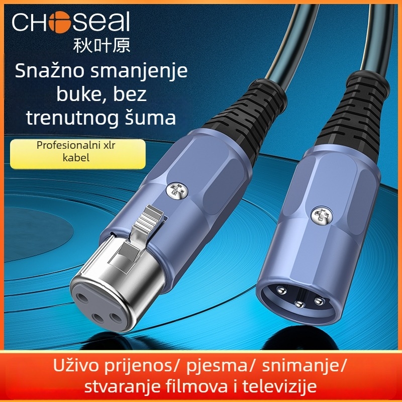 XLR audio kabel za produženje, balansirani trojezerni bakreni vodič, pleteni dizajn, CE certifikat
