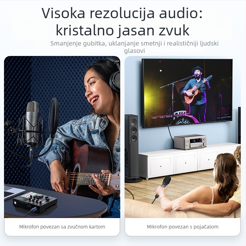 XLR audio kabel za produženje, balansirani trojezerni bakreni vodič, pleteni dizajn, CE certifikat