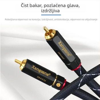Srebro obloženi digitalni koaksijalni audio kabel za pojačalo i subwoofer, 5.1-kanalni, 75 Ω