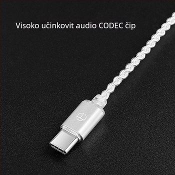 Type-C audio kabel sa srebrnim jezgrom i srebrnim premazom, model A7-TC