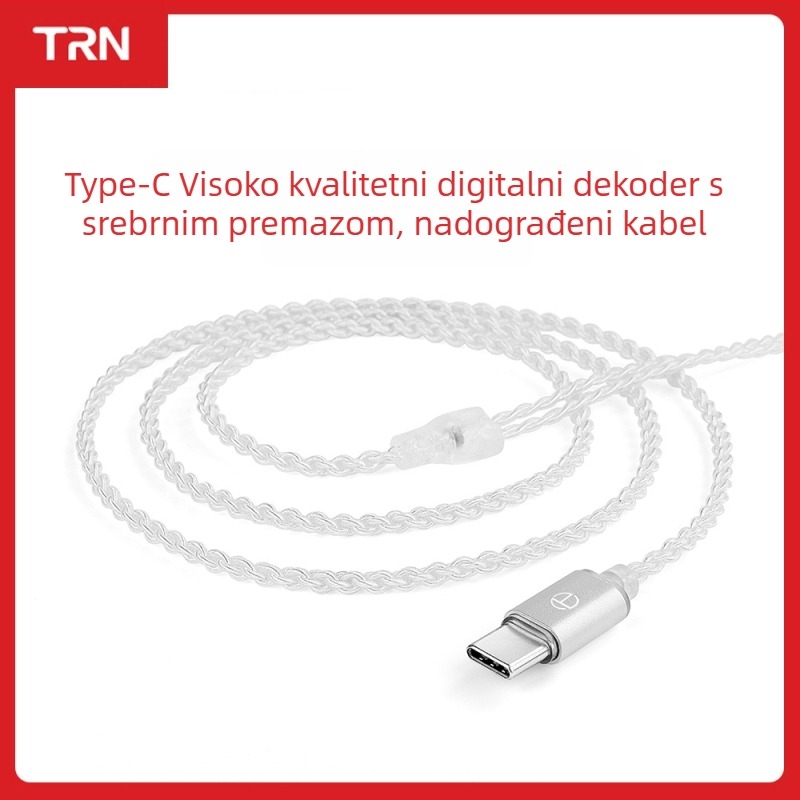 Type-C audio kabel sa srebrnim jezgrom i srebrnim premazom, model A7-TC