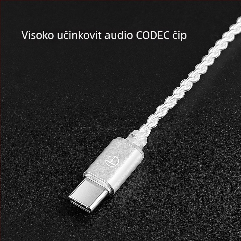Type-C audio kabel sa srebrnim jezgrom i srebrnim premazom, model A7-TC