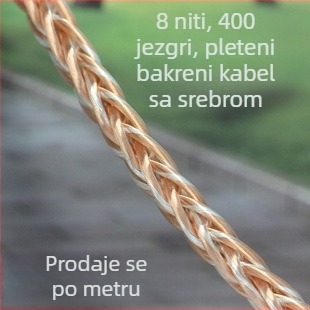 Kabel za nadogradnju slušalica s 8 vlakana u srebrno-bakrenoj smjesi, pravi 400-jezgra, bakarno-boje sa srebrnim točkicama, jezgro vodiča, poluproizvod