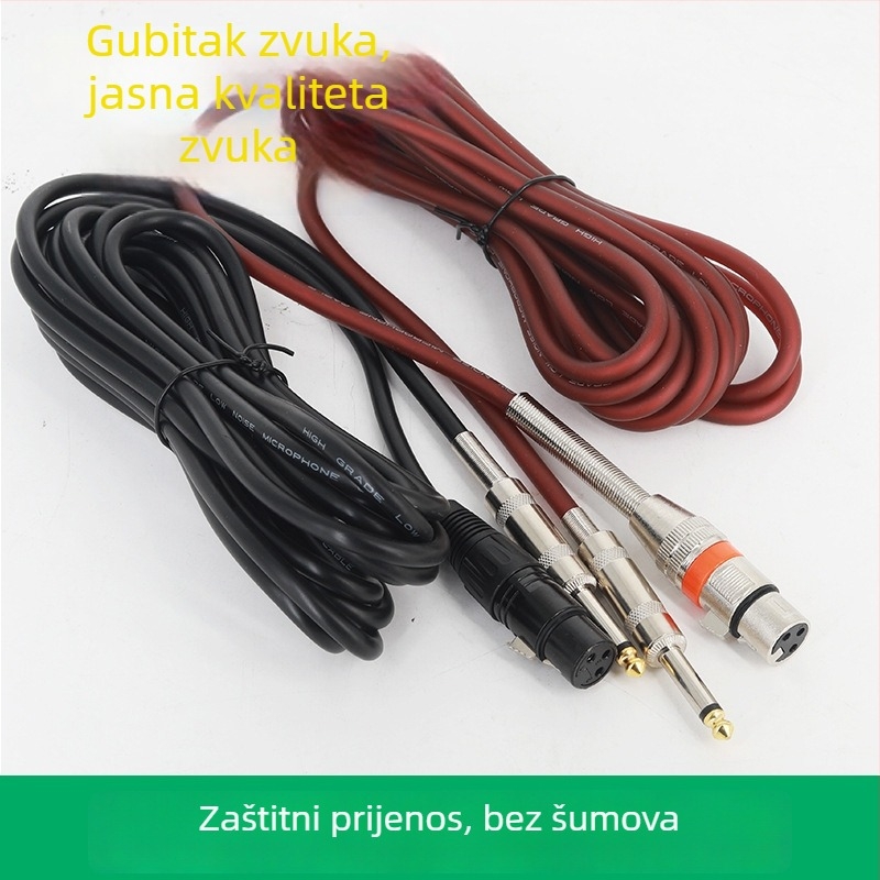 Balansirani audio kabel XLR na 6,35 mm, zlatne kontakte, jezgre od čistog bakra, bakar bez kisika, SGS certificirano
