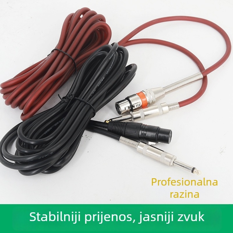 Balansirani audio kabel XLR na 6,35 mm, zlatne kontakte, jezgre od čistog bakra, bakar bez kisika, SGS certificirano