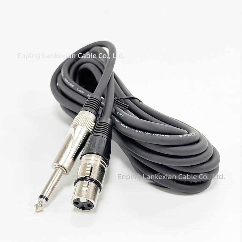 Kabel za balansirani zvuk, 6,35 mm na XLR, srebrno-bijela boja, muški–ženski kraj, mikrofon kabel