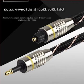 Emk/Yimike GX888 Optički digitalni audio kabel, SPDIF kvadratni konektor, zlatni premaz, optičko vlakno