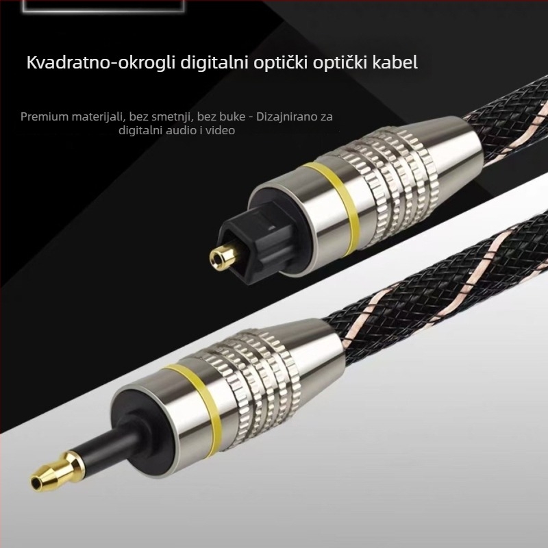 Emk/Yimike GX888 Optički digitalni audio kabel, SPDIF kvadratni konektor, zlatni premaz, optičko vlakno