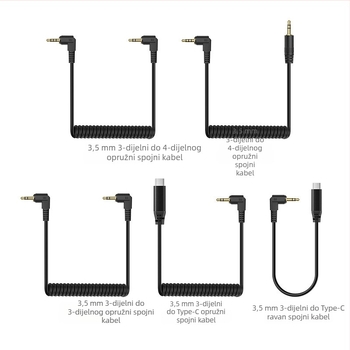 3,5 mm audio kabel za mikrofon – spoj s telefonskom zvučnom kartom, prijenos uživo, USB-C OTG adapter, savitljivi kabel