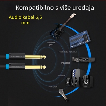 Audio kabel, pozlaćen, muški–muški, dvije žice, bakar bez oksidacije (OFC)