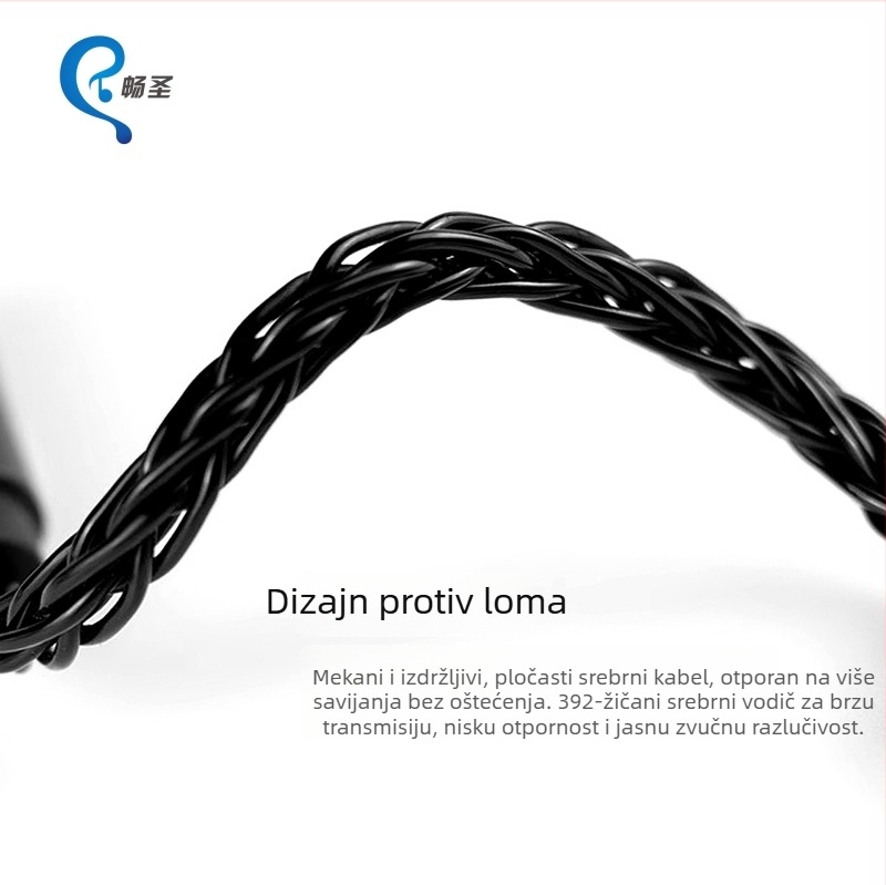 Hi‑Fi USB‑C na 3,5 mm audio kabel s ALC5686 dekoderom, srebrno premazano bakreno jezgro, bakreni vodovi bez kisika, 38 g