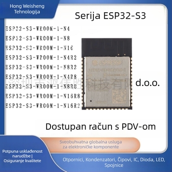 ESP32-S3-WROOM-1-N16R8 Wi-Fi+Bluetooth 32-bitni dvojezgreni MCU modul