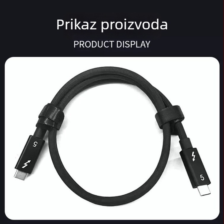 Type-C kabel za podatke, 120G visoke brzine prijenosa, srebro-pozlaćeni bakar vod, pleteni kabel, 240W brzo punjenje