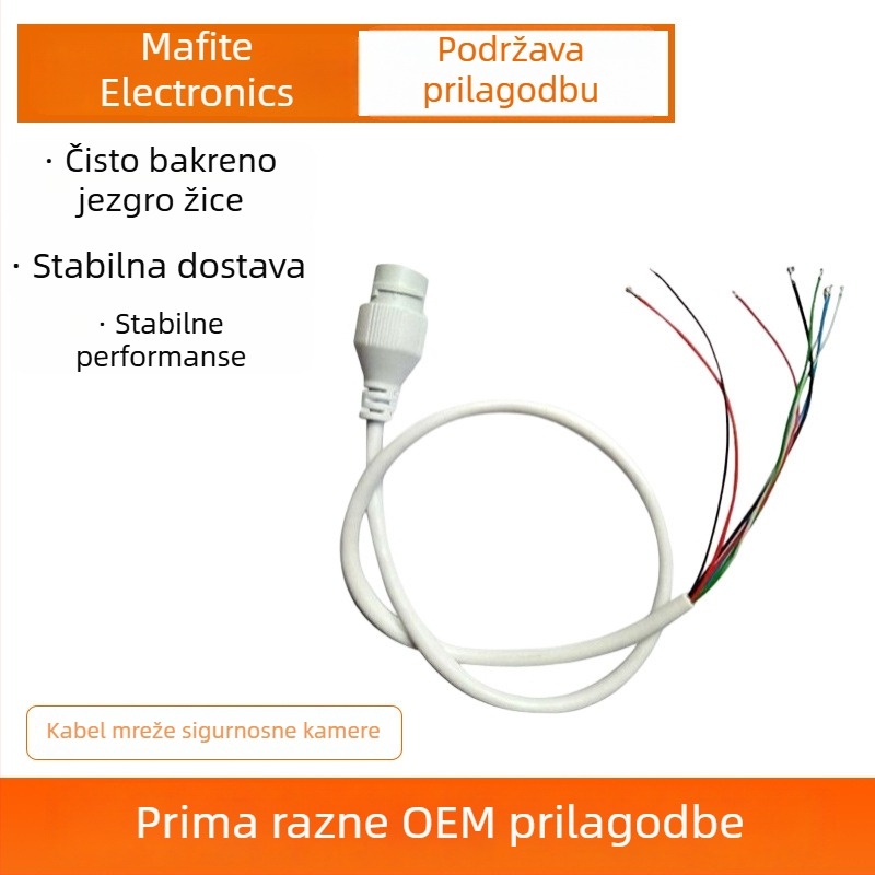 PoE kabel za mrežnu kameru - 8 vodiča, čista bakrena jezgra, PVC izolacija i omot, vodootporan, Ø 5.0 mm, duljina po mjeri