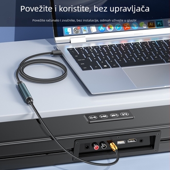 JH Jinghua Z245 USB na optički SPDIF audio kabel - zlatno pozlaćeni vodiči, bakrena jezgra, za PC