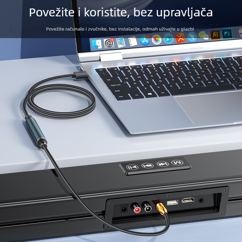 JH Jinghua Z245 USB na optički SPDIF audio kabel - zlatno pozlaćeni vodiči, bakrena jezgra, za PC