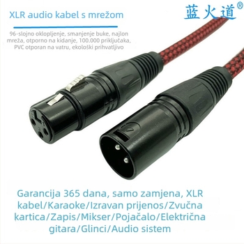XLR audio kabel, muški–ženski, zaštićeni, kućište od cinkovog legura, jezgra CCA, RoHS