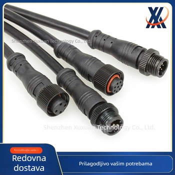 IP67 vodootporan M12 senzor kabel s metalnom maticom, vanjski LED napojni kabel, OEM obrada, opcije 2-6 jezgri