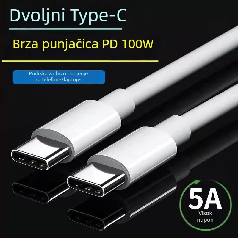 Type-C kabel za brzo punjenje, 100W, jedan kraj, TPES