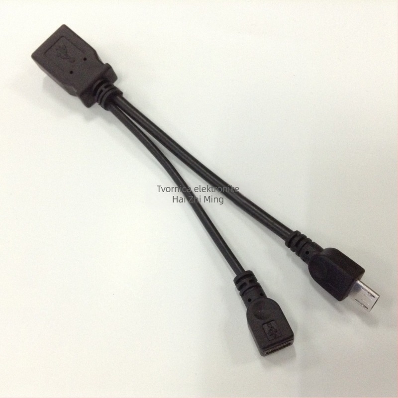 OTG microUSB kabel s USB napajanjem, podijelnik 1 na 2, brzo punjenje, sučelje 20831921288, za pametne telefone i tablete