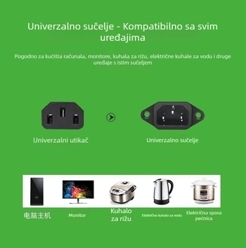 Napajajući kabel PSE, čista bakrena, japanski standard, dvopolni utikač, za pisače i digitalne uređaje, kabel VCTF