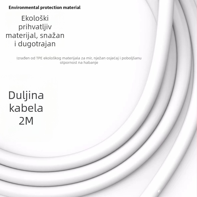 3-u-1 kabel za brzo punjenje s Lightning, Micro USB i Type-C konektorima, TPE materijal, s jednim krajem