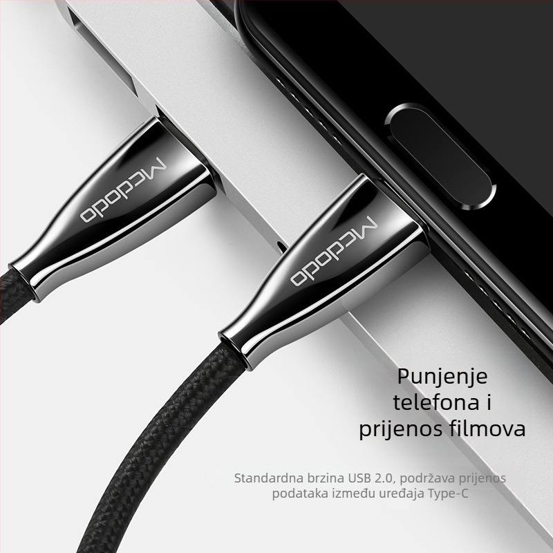 MCDODO Type-C to Type-C kabel, 2m, Android telefoni, brzo punjenje, jedan konektor