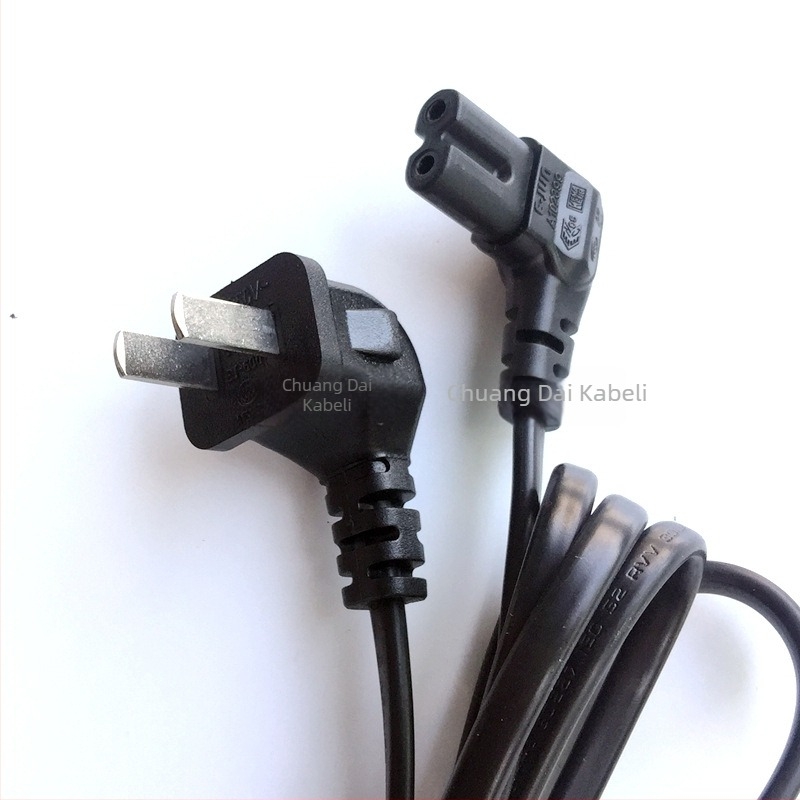 Napajajući kabel s oblikom osmerokuta, C7 utičnica s pravim kutem, 2 vodiča, duljina 0.5/1/1.5 m, 2.5 A 250 V