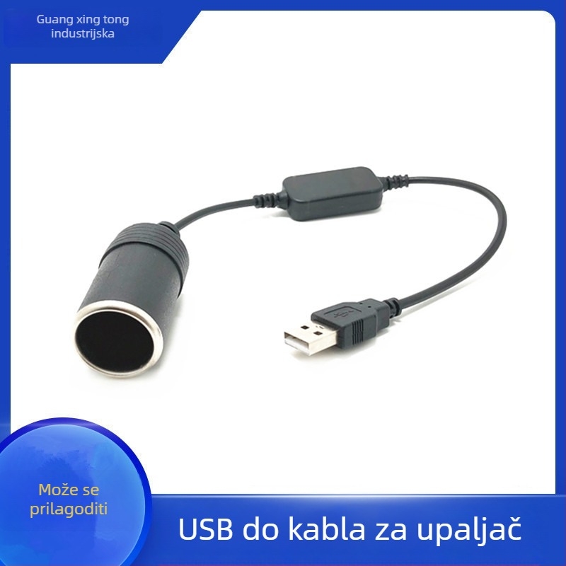 Guangxingtong USB kabel za auto, 5V-12V za cigaretu, OEM, 0,35 m