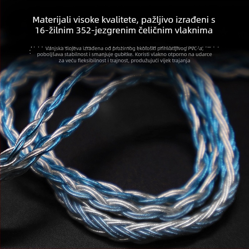 Nd D3 zamjenjivi utikač, 2.5/3.5/4/4, 16‑niti kabel bakra s premazom srebra, oksigen-free, poboljšani kabel, bez mikrofona