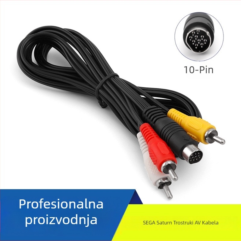 AV kabel za Sega Saturn, troredni konektor, čisto bakreno jezgro, PVC izolacija, Saturn serija