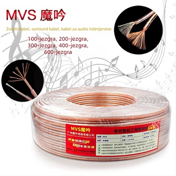 Kabel za zvučnike za profesionalni audio i video, marka MVS, certificiran prema Nacionalnom standardu