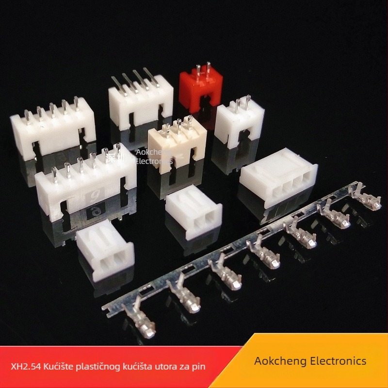 XH serija 2P 2,54 mm ravna PIN zaglavak, PA66 izolator, Aokcheng