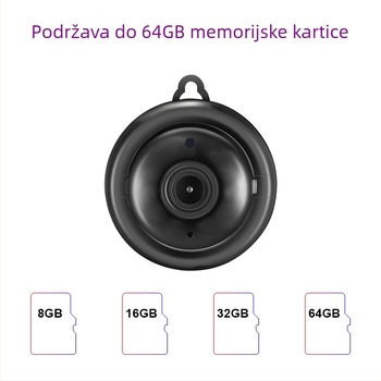 V380 unutarnja WiFi nadzorna kamera 1080P s noćnim vidom i pohranom na TF karticu