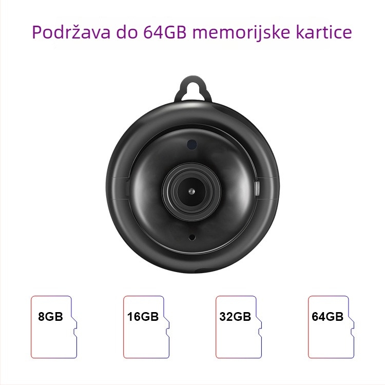 V380 unutarnja WiFi nadzorna kamera 1080P s noćnim vidom i pohranom na TF karticu