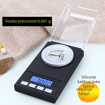 Elektronska vaga za nakit CX-128, raspon mjerenja 0,005–100 g, napajanje 2×AAA, namijenjena za nakit