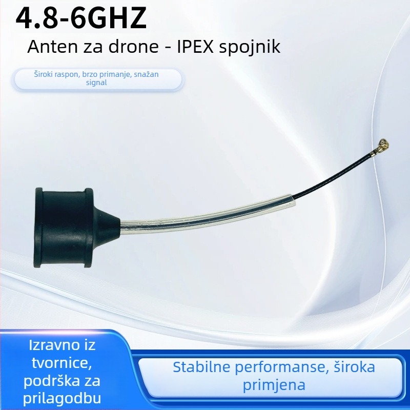 Antena za dron s Mushroom Head glavom, IPEX konektor, FPV utrke dronovi, 4.8–6 GHz