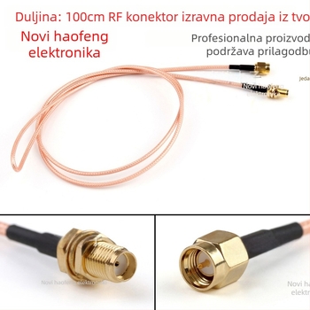 RF patch kabel SMA-J muški na SMA-K ženski, 50 Ω, duljina 1 m, vodnik od srebra obložen bakar, FEP omota