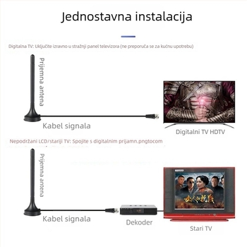 WEIHAN mobilna DVB-T magnetska antena s usisnom čašom za TV i DVD – bežična TV antena
