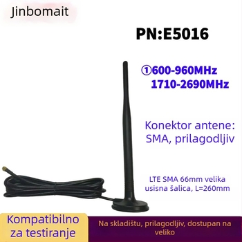 E5016 IoT omnidirekcijska vanjska 4G antena visokog dobitka — SMA unutarnja igla, kućište od TPEE, prilagodljiva duljina kabla