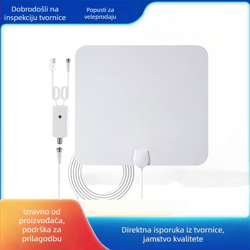 Unutarnja TV antena, raspon frekvencija 470–862 MHz, dobitak 25, izlazna impedancija 75 Ω, SWR ≤ 2.0