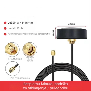 Vanjska vodootporna antena 4G NB-IoT, cilindrična gljiva antena s zaštitom od krađe, model YCT-4G, SWR ≤ 1,5