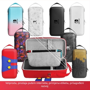 Nintendo Switch OLED zaštitna torbica sa stalkom, materijal EVA PU denim, šavovi toplim presivanjem, kompatibilna Switch OLED/Switch/Lite, težina 500 g, zatvaračem